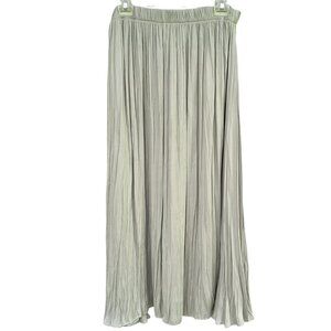 ZARA Green Pleated Maxi Skirt Size M to Size L